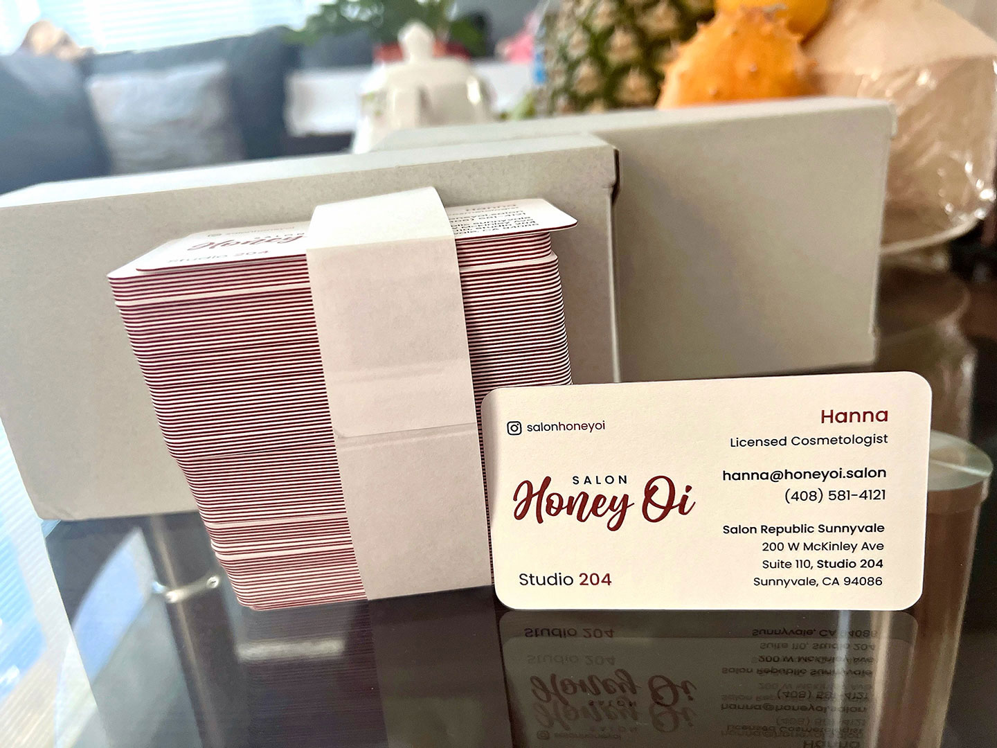 Business card stack