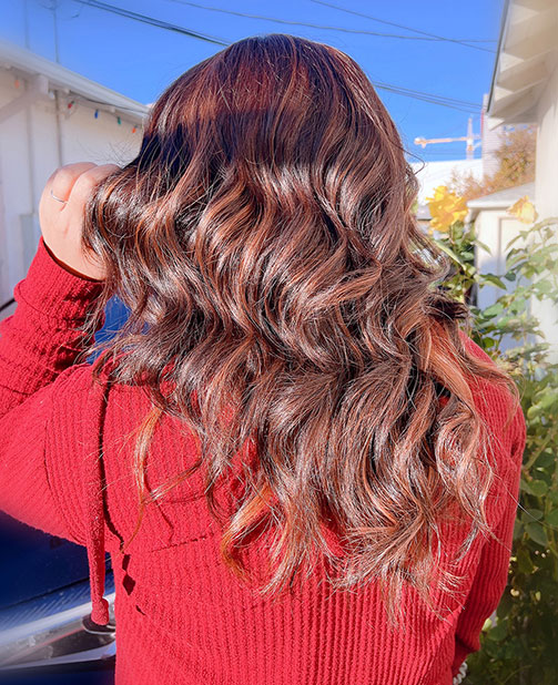 Woman’s haircut, color, and style